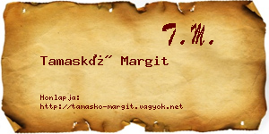 Tamaskó Margit névjegykártya